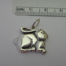 20x17mm Large Long Earred Rabbit Bunny Sterling Silver Charm