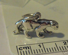 11x20mm 3D Heavy Mountain Lion Panther Cougar Sterling Silver Charm