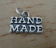 says Handmade Hand Made Sterling Silver Charm