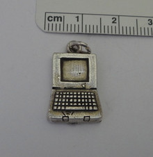 21x13mm Computer Laptop Sterling Silver Charm