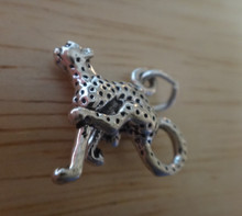 Spotted Cheetah Running Sterling Silver Charm