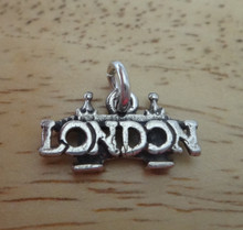 16x9mm says London with London Bridge Sterling Silver Charm