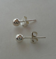 4 mm Round Ball Stud Sterling Silver Earrings