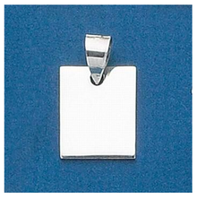 Med Engravable Rectangle Tag with Large Bale Sterling Silver Charm!!