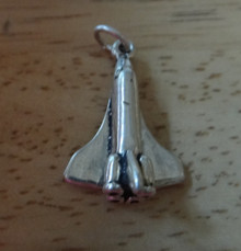 15x22mm 3D Space Shuttle NASA Sterling Silver Charm