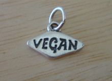 11x15mm Says Vegan for Vegetarian Sterling Silver Charm
