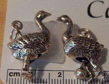 1 3D Movable Goose Laying Egg Sterling Silver Charm