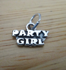 15x9mm says Party Girl Sterling Silver Charm