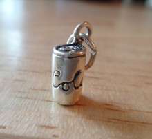 3D 6x10mm Can of Cola Soda Says Cola on the side Sterling Silver Charm