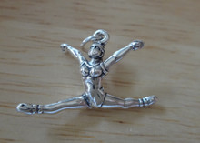 26x22mm 3D Dance - Floor Exercise Gymnastics Sterling Silver Charm