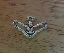 22x15mm Cheerleader or Gymnast Toe Touch Sterling Silver Charm