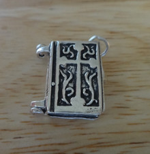 Movable Holy Bible Alter /Virgin Mary inside Sterling Silver Charm