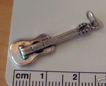 30x10mm Guitar Sterling Silver Charm
