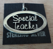 23x16mm Oval Special Teacher Sterling Silver Charm