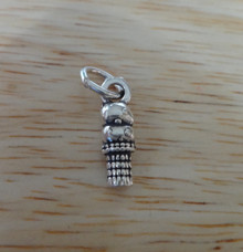 14x6mm 3D 2 Dip Ice Cream Cone Sterling Silver Charm