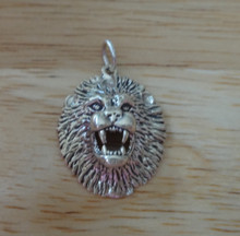 22x18mm Lion Head with mane Sterling Silver Charm
