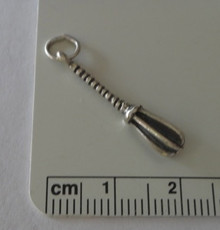 3D 5x24mm Cooking Baking Whisk Sterling Silver Charm