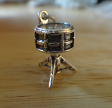 3D 11x16mm Drum on a Stand Sterling Silver Charm