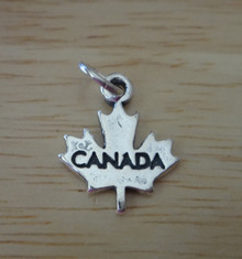 14x18mm Maple Leaf says Canada on it Sterling Silver Charm