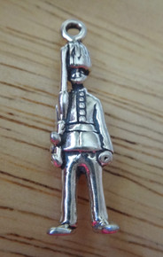 3D 8x27mm Queen's Royal Palace Guard London Sterling Silver Charm