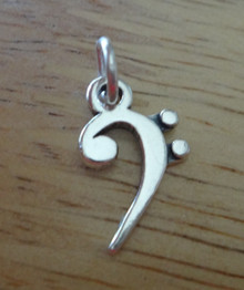 17x10mm Bass Clef Music Sterling Silver Charm
