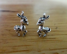 TINY 10x7mm Burro Donkey Sterling Silver Stud Earrings