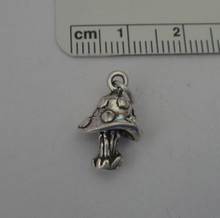 3D Solid Whimsical Spotted Mushroom Sterling Silver Charm