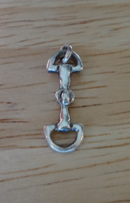 20x7mm Snaffle Bit Tack Horse Sterling Silver Charm