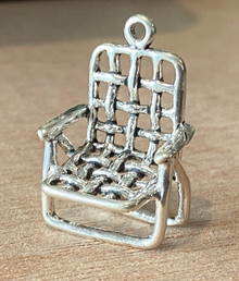 3D 15x25mm Lawn Chair Sterling Silver Charm