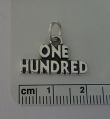 says One Hundred 100 Sterling Silver Charm