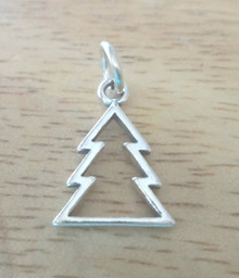 17x12mm Cookie Cutter Christmas Tree Sterling Silver Charm