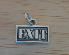 16x12mm says Exit Sign Sterling Silver Charm