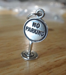 10x21mm No Parking Sign Driving Sterling Silver Charm