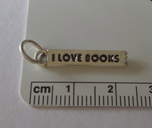 Bookmark Sterling Silver Charm says I Love Books