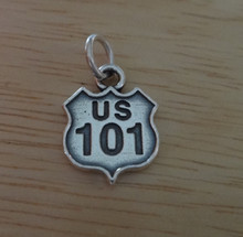 California Highway 101 Sign Sterling Silver Charm