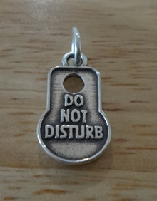 11x14mm Do Not Disturb Hotel Door Sign Sterling Silver Charm