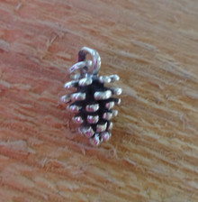 Small 13x9mm Pine Cone Sterling Silver Charm