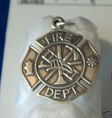 21mm Fireman's Firefighter Badge Sterling Silver Charm