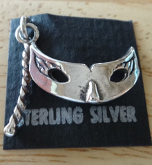 19x25mm Theater Mardis Gras Mask Sterling Silver Charm