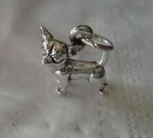 Chihuahua Dog 3g with Head Turned Sterling Silver Charm