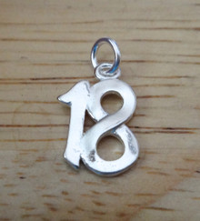 10x15mm Number 18 18th Birthday Sterling Silver Charm