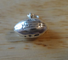11x15x8mm Solid Football Sterling Silver Charm
