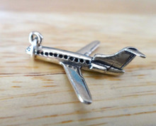 24x25mm Airplane Jet Airline Travel Sterling Silver Charm