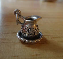 Antique style Wash Bowl & Pitcher Sterling Silver Charm
