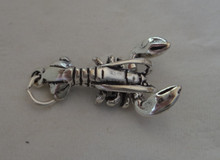 25x15mm Movable Food Crawfish Lobster Sterling Silver Charm