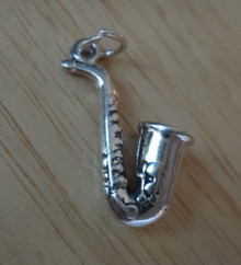 14x24mm Saxophone Music Instrument Sterling Silver Charm