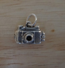 3D 18x12mm Photography Movable Camera Bird inside Sterling Silver Charm