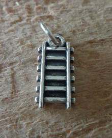 8x16mm 3D Sterling Silver Train Railroad Tracks Charm