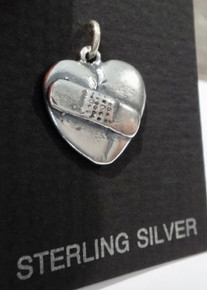 16x16mm Bandaid on a Broken Heart Sterling Silver Charm