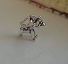 TINY Sterling Silver 3D Solid Akita Husky Border Collie Dog Charm